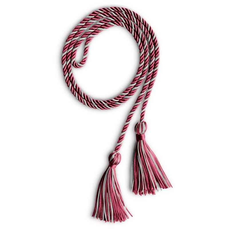 Endea Graduation Single Honor Cord Two-Color (Maroon/Silver) - Image 5
